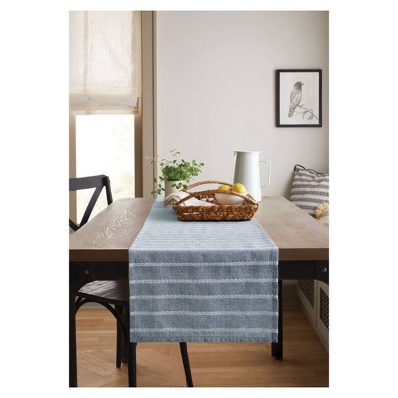 hearth & hand dobby woven rib stripe table runner - Picture 2 of 4